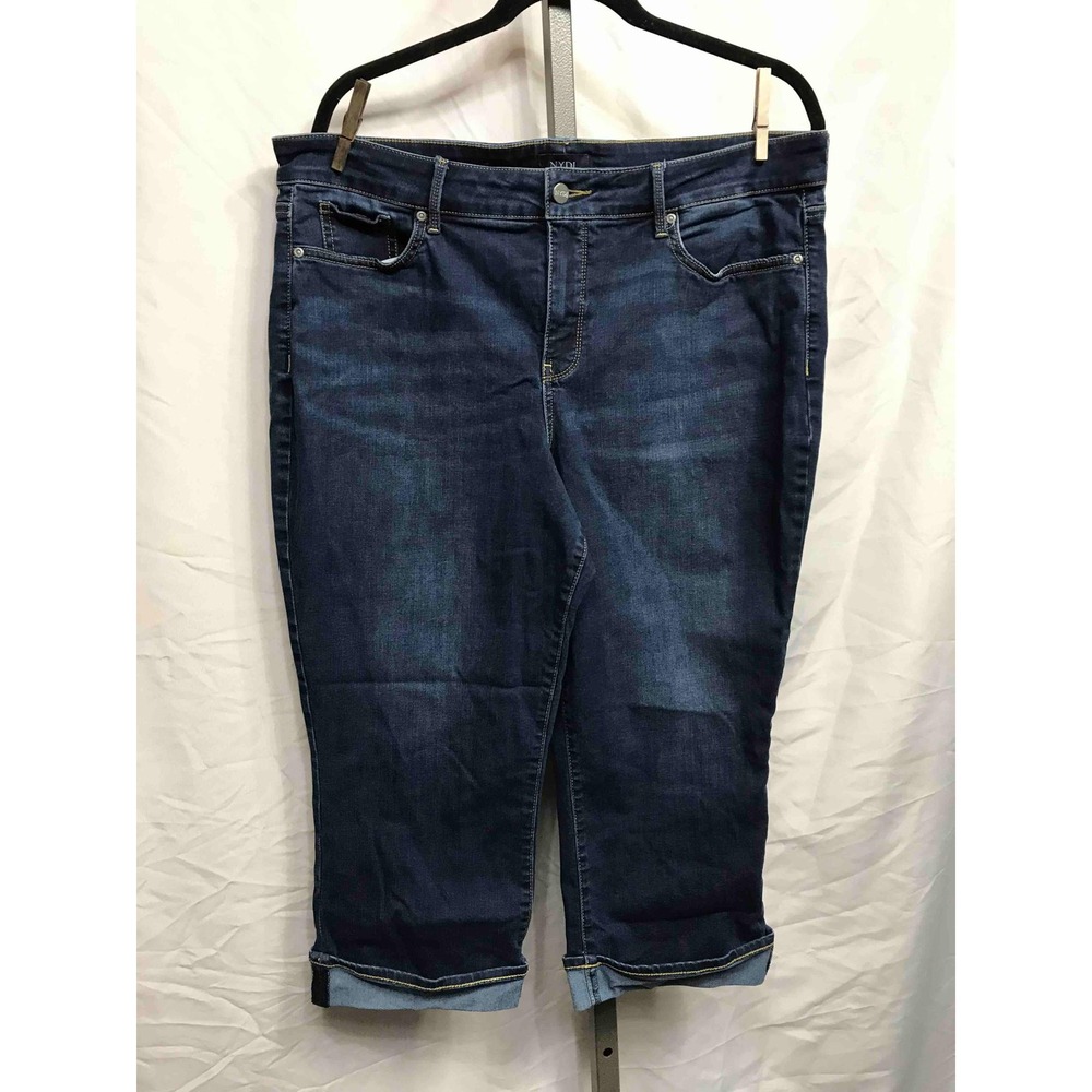 NYDJ Marilyn Straight Crop Jeans Dark Wash Women's Size 16 Lift Tuck‎ Technology